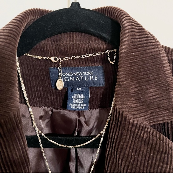 JONES NEW YORK SIGNATURE Corduroy Jacket in Brown - Picture 3 of 4